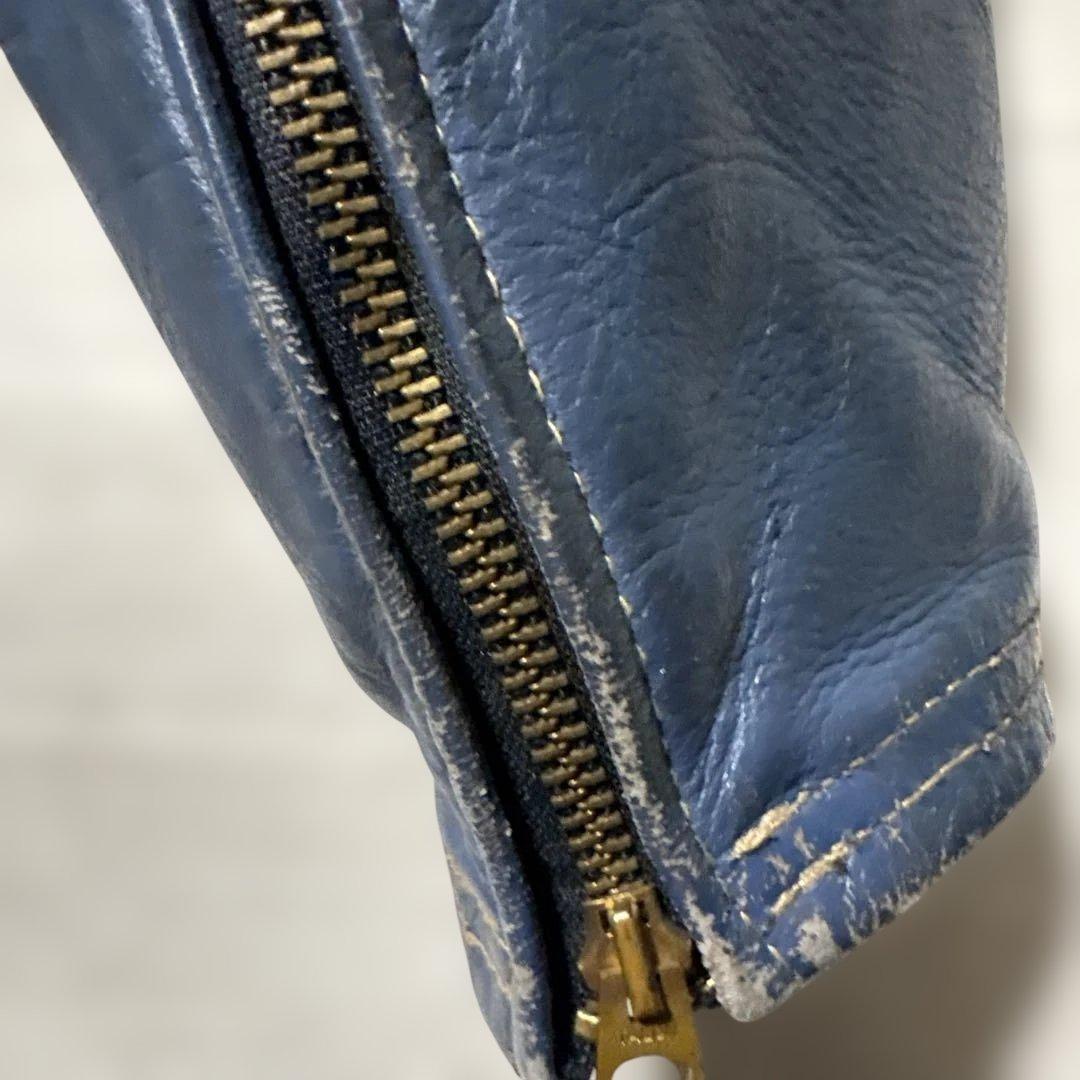 60〜70s ラングリッツレザー キャスケード ビンテージライダース　青