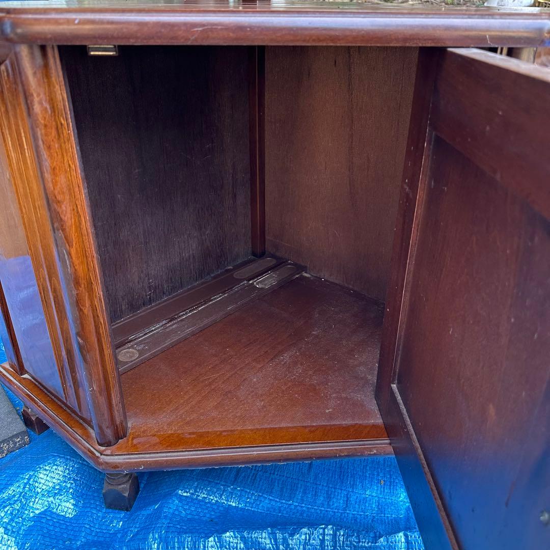 昭和レトロ 木製コールキャビネット コーナーラック 古家具