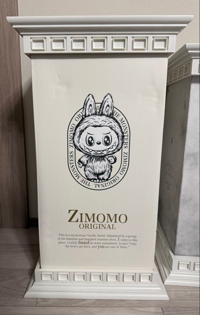 ジモモ　エンジェル　ぬいぐるみ2体＋箱＋専用土台＋ディスプレイ保護ケースセット