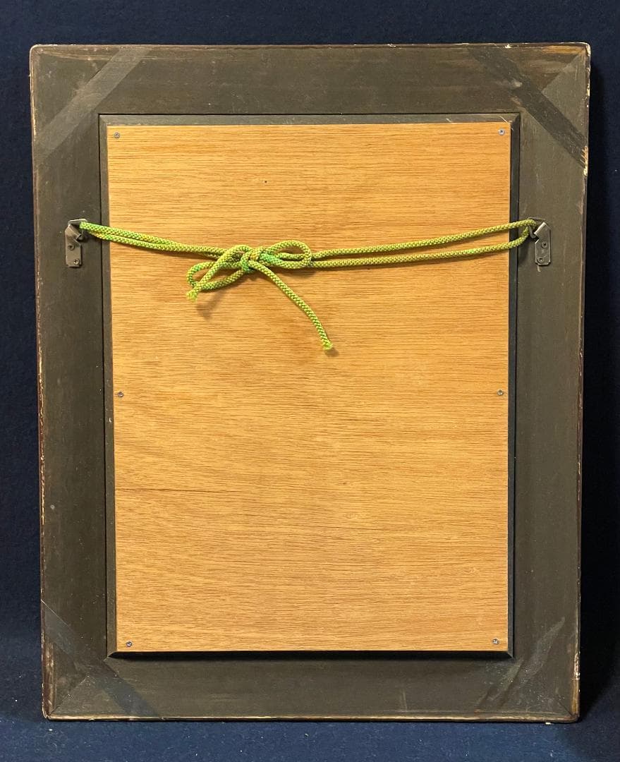 「真作」陶山侃「人形姉妹」静物画　油彩画　額装　F4号