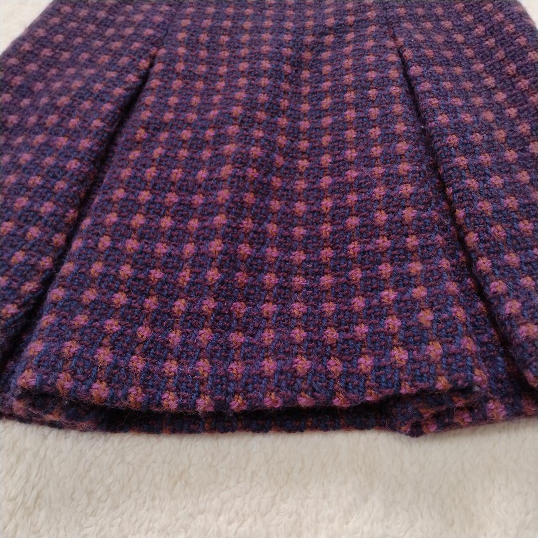 miumiu ミュウミュウ　ウールツイードニットスカート　ヴァージンウール