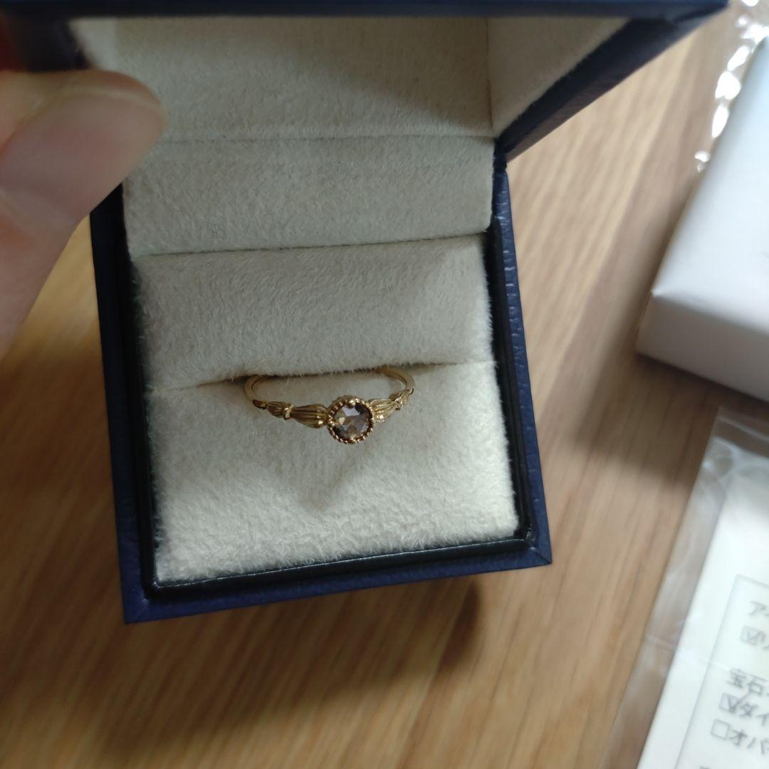 Mei jewelry K18YG ブラウンダイヤ　ローズカット　リング