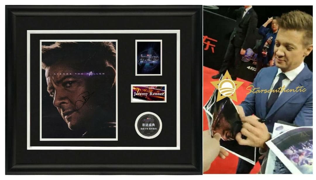 直筆サイン入り写真 ジェレミー・レナー  ホークアイ/フレーム別/SA鑑定済