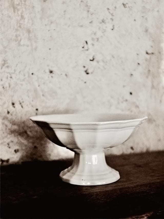 1900s フランス 25cm 白の堆積と大きなコンポティエ アンティーク