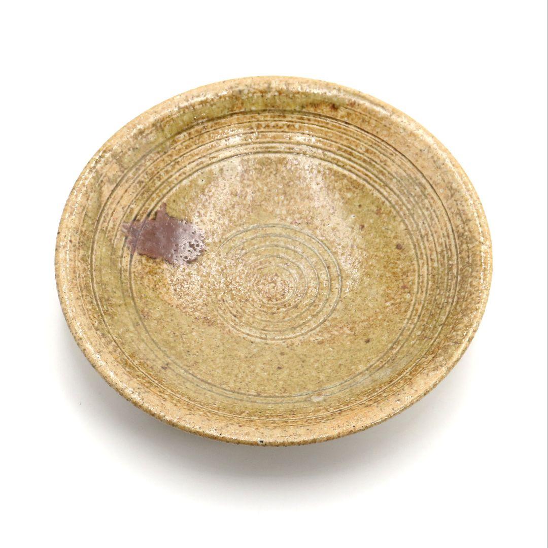 北大路魯山人作 黄瀬戸 丸皿 星ヶ丘茶寮銘　UM740　NT7