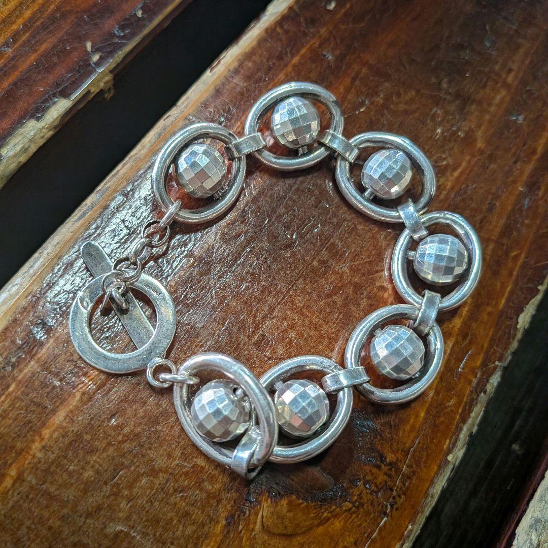 ユーロヴィンテージ シルバー 925 ミラーボール ブレスレット ディスコボール