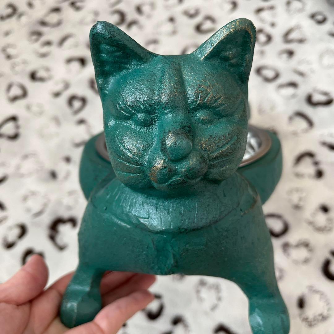 ペット 餌入れ スタンド 給水器 給餌 給水 安定 ボウル付き 滑り止め 猫型