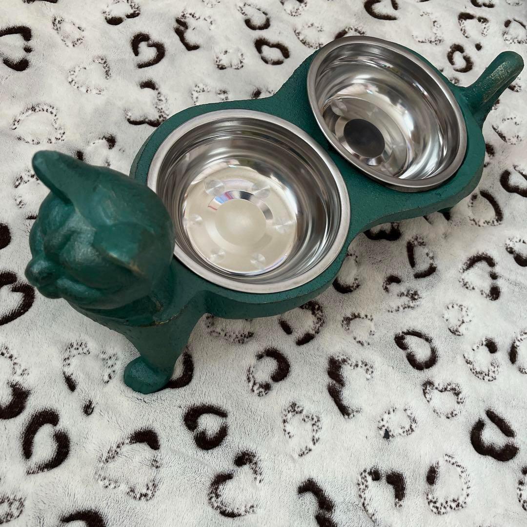 ペット 餌入れ スタンド 給水器 給餌 給水 安定 ボウル付き 滑り止め 猫型