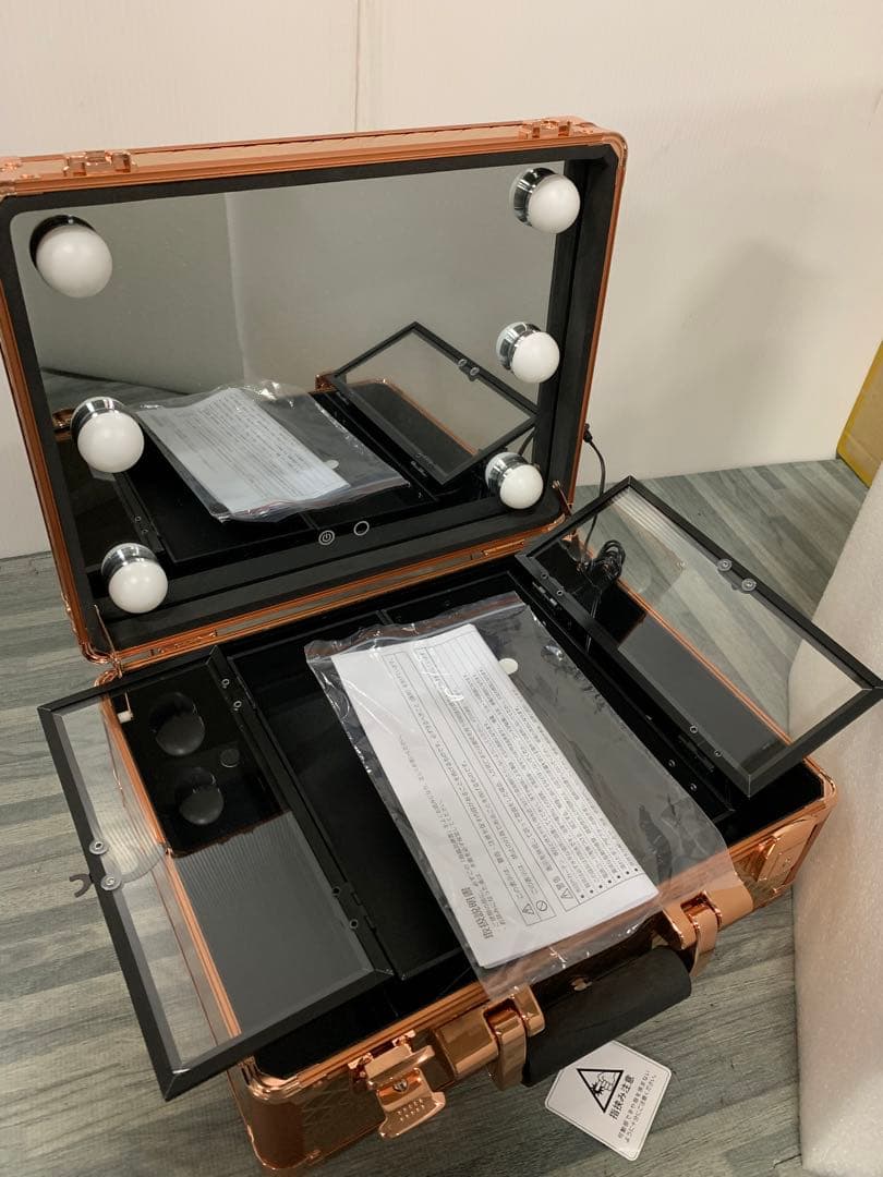 フランフラン ハリウッドボックス コッパー Sサイズ メイクボックスLEDライト