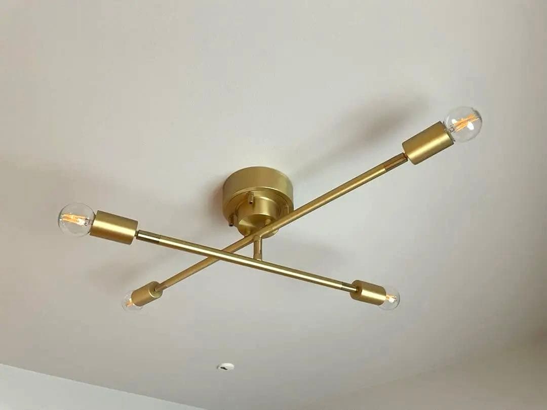 シーリングライト 真鍮製 4灯 電球別売