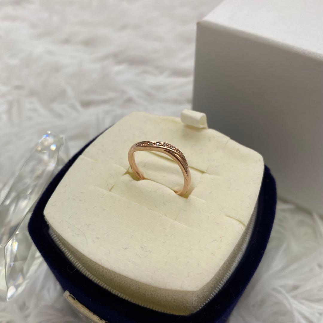 4℃ ヨンドシー K10 リング ピンクゴールド ８号 Box付 指輪