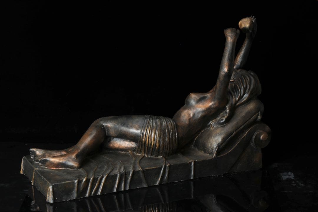 大型 裸婦横臥像 女性像 人物像 21kg 西洋彫刻 美術品 置物 オブジェ