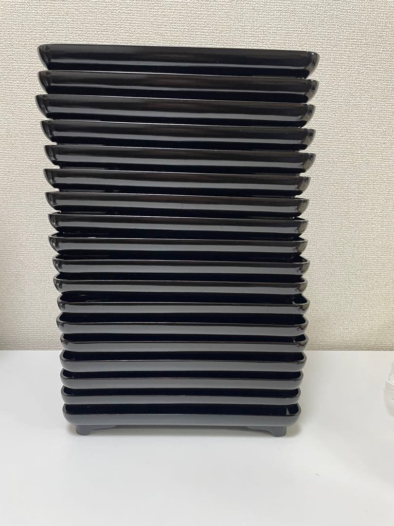 【現状品】輪島塗 漆器 黒 足付き膳 御膳 金彩 松 18客 レトロ 割烹屋