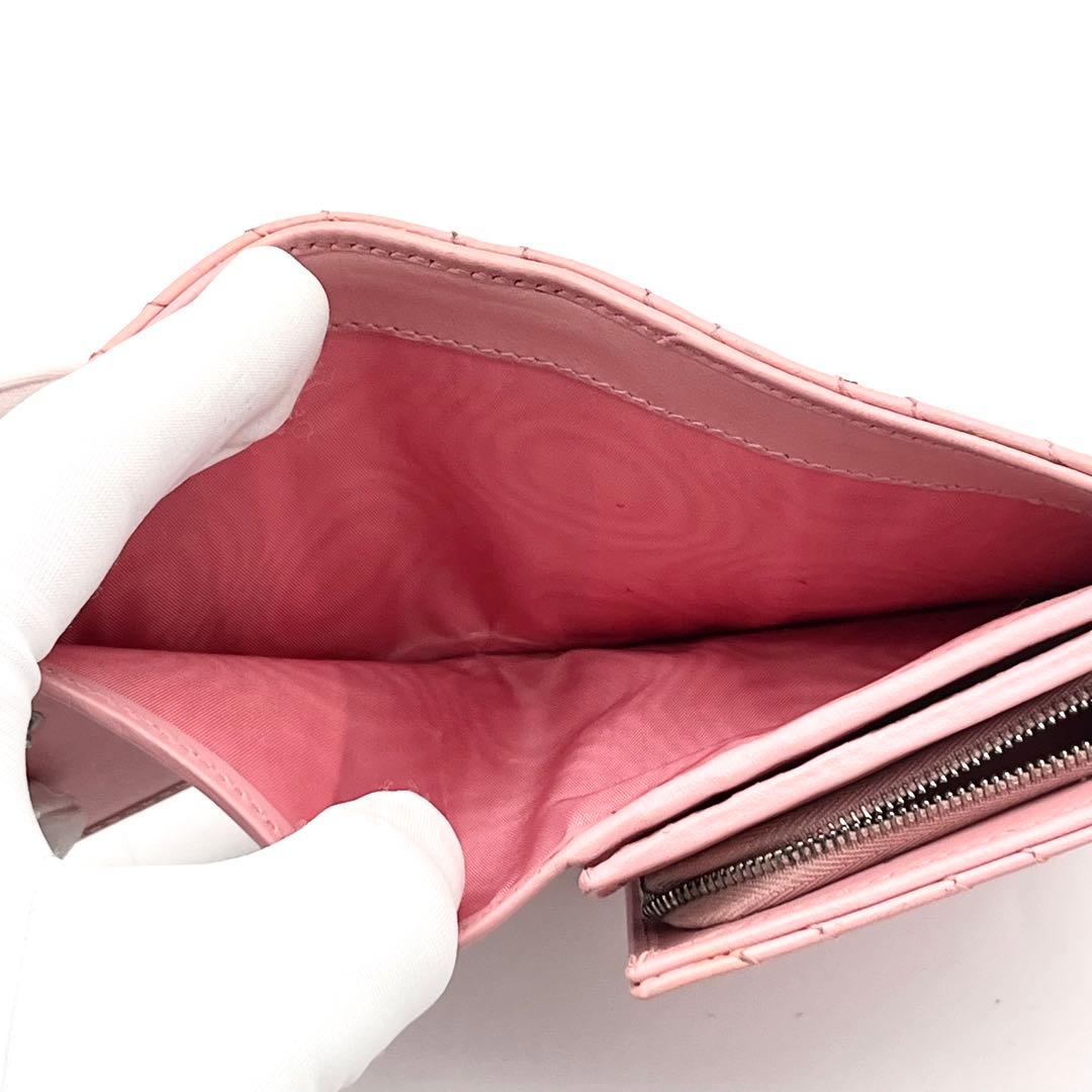 GUCCI 二つ折り財布　キルティング　マーモント　レザー　ピンク　598629