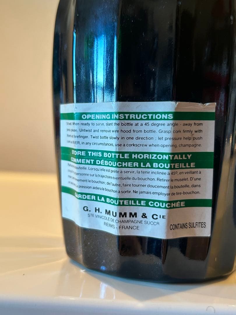 1982年 シャンパン G.H.Mumm Rene Lalouフランス