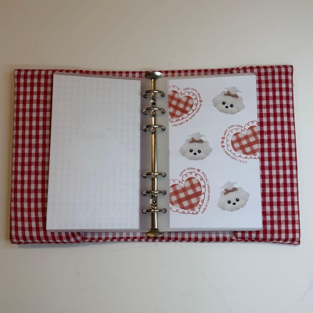 ふわふわわんちゃん　バインダーカバー　リフィルセット　A6 韓国　貯金