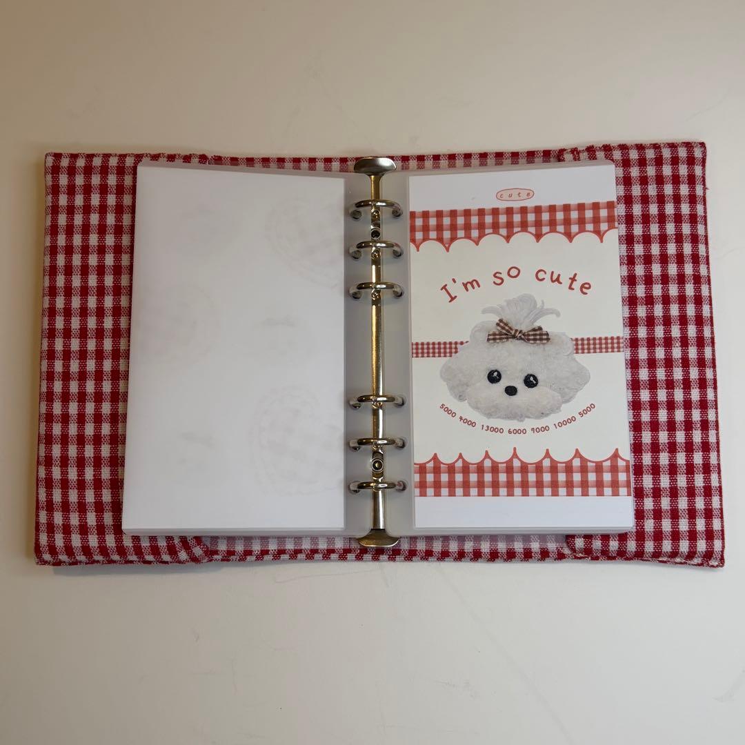 ふわふわわんちゃん　バインダーカバー　リフィルセット　A6 韓国　貯金