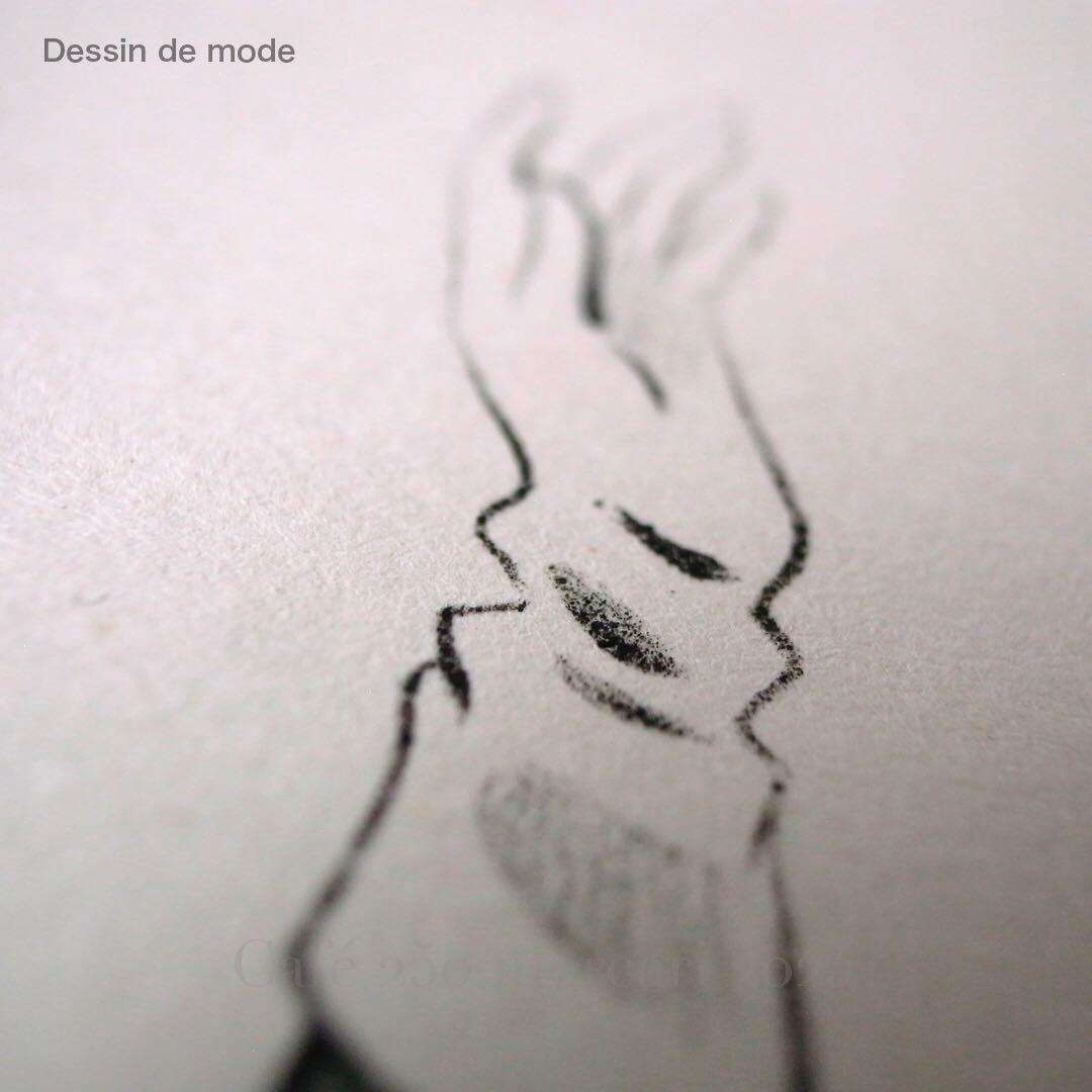 ビンテージ ファッションスタイル画　Dessin de mode
