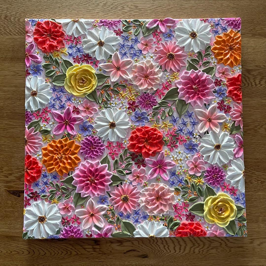 絵画 フラワーアート 花の絵 現代アート アートパネル　花柄　フランフラン