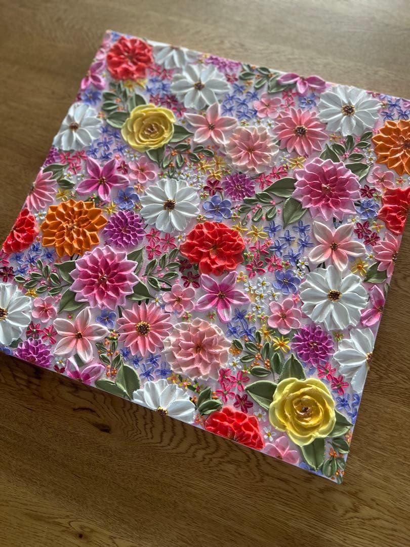 絵画 フラワーアート 花の絵 現代アート アートパネル　花柄　フランフラン