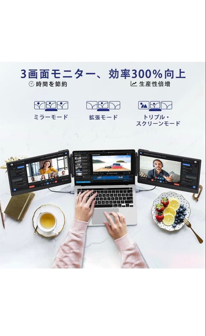 FHD 1080P IPS 3画面モニター 本体　新品同様