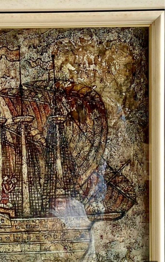 現代童画会、絵本作家　清水耕蔵作　油絵