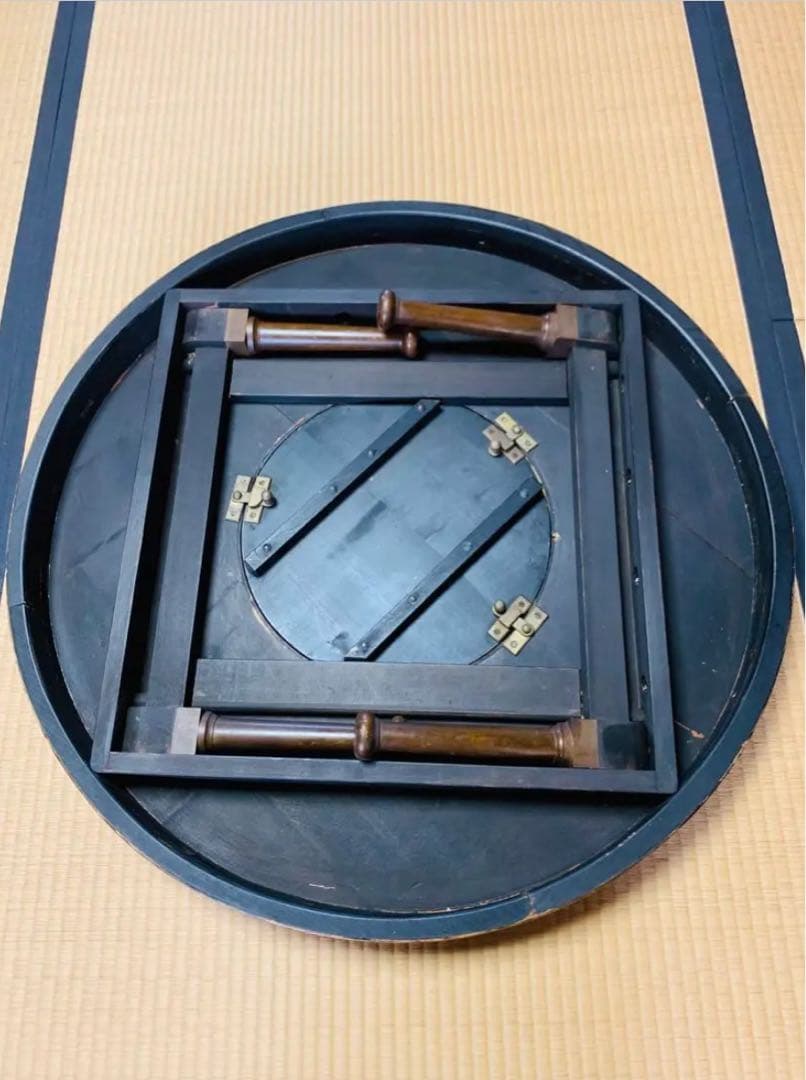 木製円形座卓 中央囲炉裏付き　ちゃぶ台