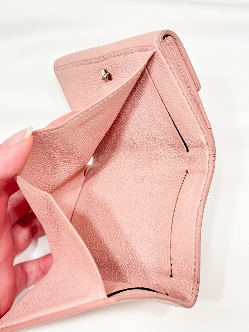 だ*ち様 LV ルイヴィトン ピンク 三つ折り財布 コンパクト ミニ財布 可愛い