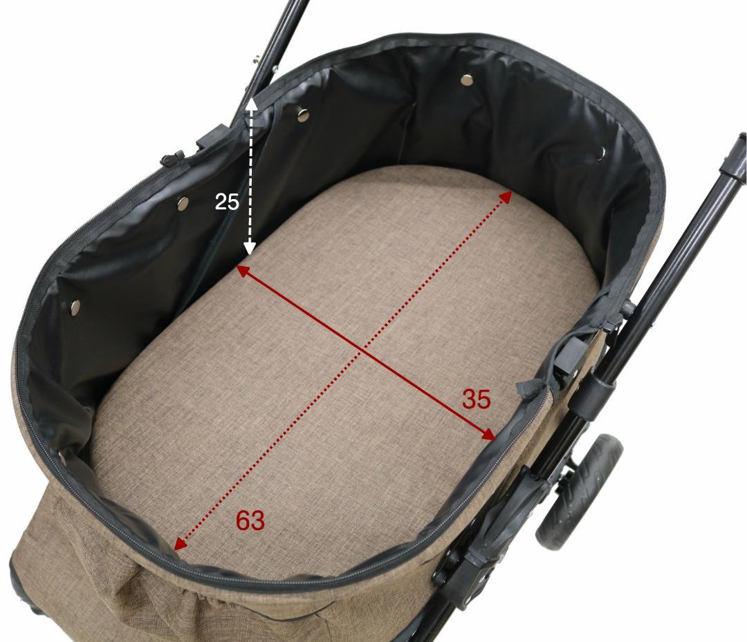 中型犬 多頭 甘えん坊バギーBIG ココハート4輪ペットカート ワイン