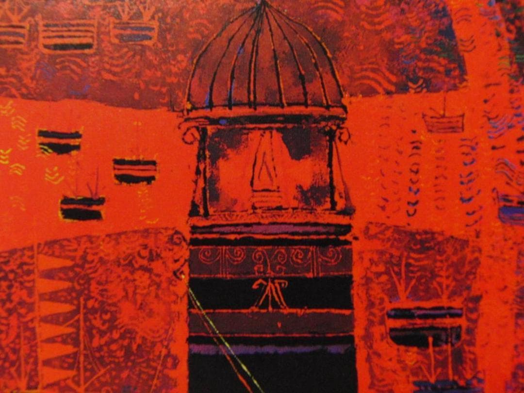 早川義孝、【古代朱の組曲】、希少な画集画、新品高級額・額装付