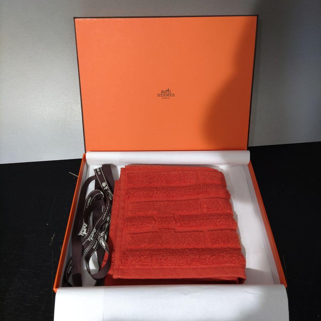 VMPD8-116-21 HERMES エルメス オレンジ フェイスタオル