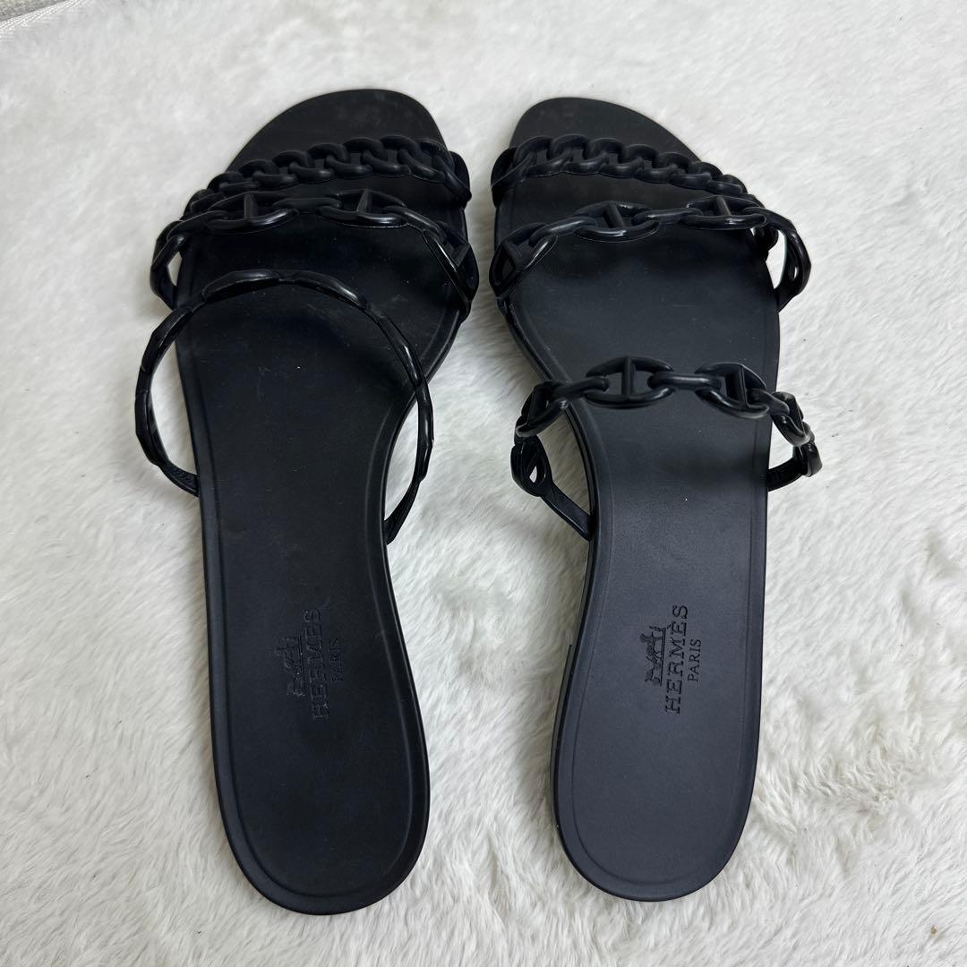 HERMES エルメス シェーヌダンクル リヴァージュ フラットサンダル 39