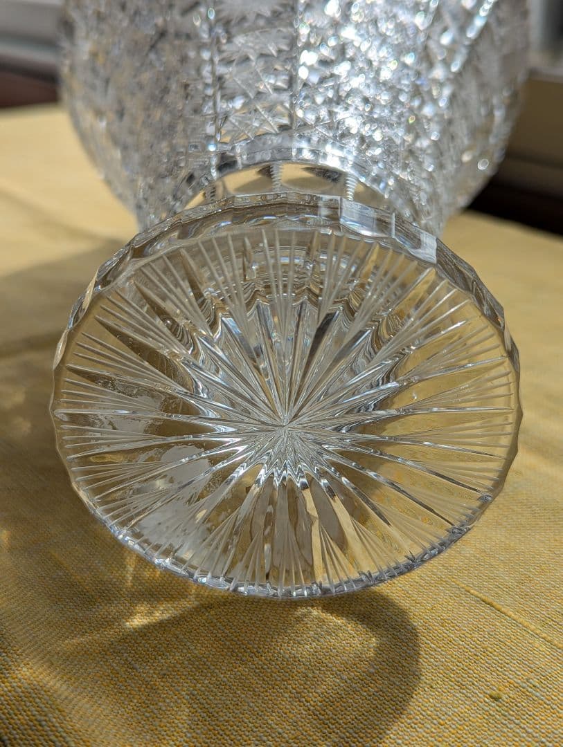 希少　ボヘミアクリスタル　Maiaカット リードクリスタル フラワーベース