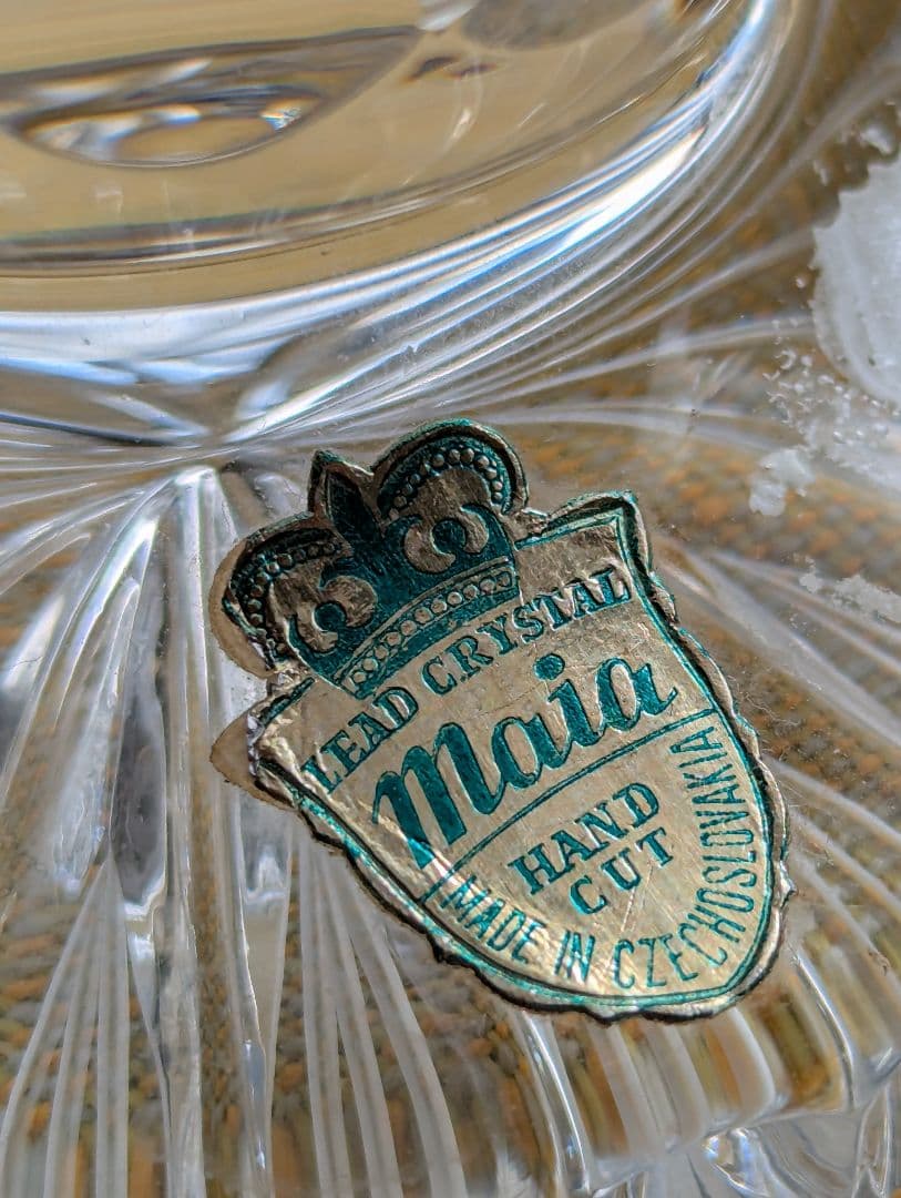 希少　ボヘミアクリスタル　Maiaカット リードクリスタル フラワーベース