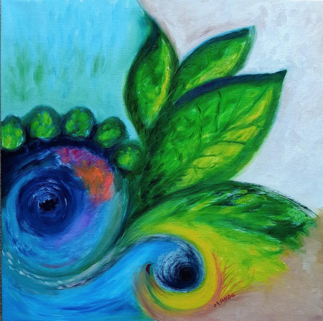 油彩画 (油絵)　直筆　絵画：Life