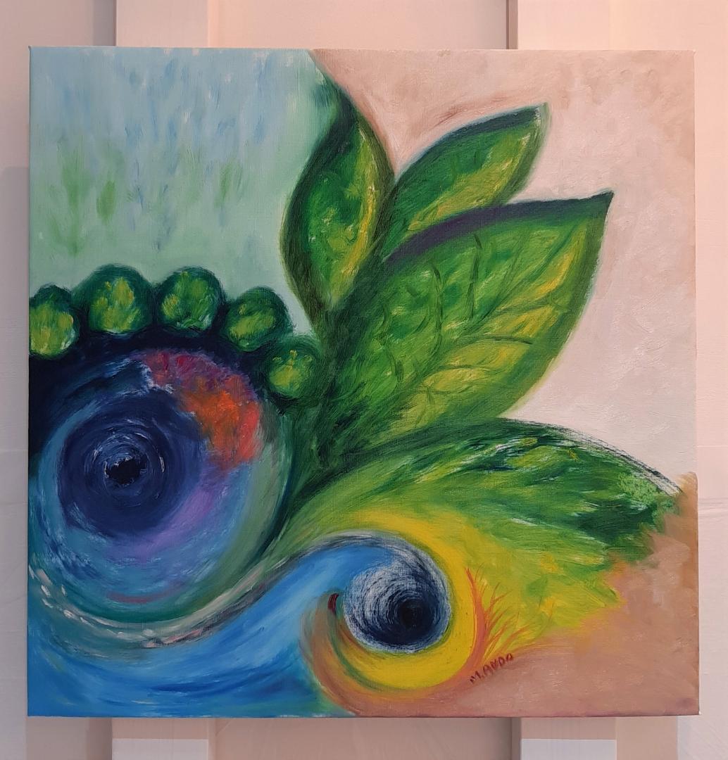 油彩画 (油絵)　直筆　絵画：Life