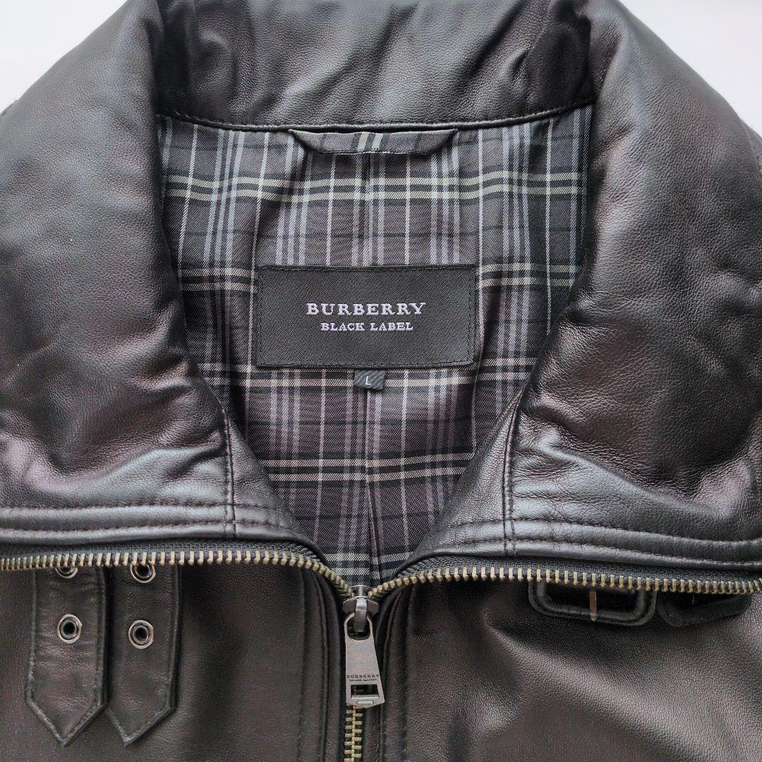 Burberry Black Label 黒 レザージャケット　羊皮