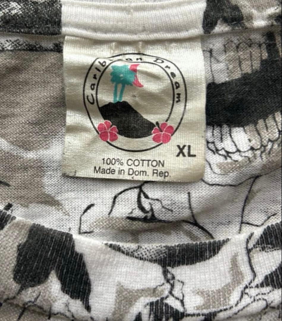 こ*ち様 逸品！80s~90s スカル総柄Tシャツ XL ユニセックス