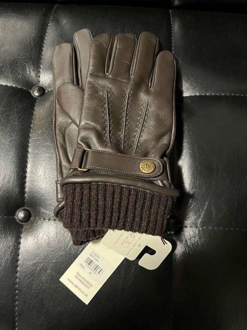 ま*ん様 【未使用品】デンツ 手袋 ヘアシープレザーグローブ ブラウン メンズ