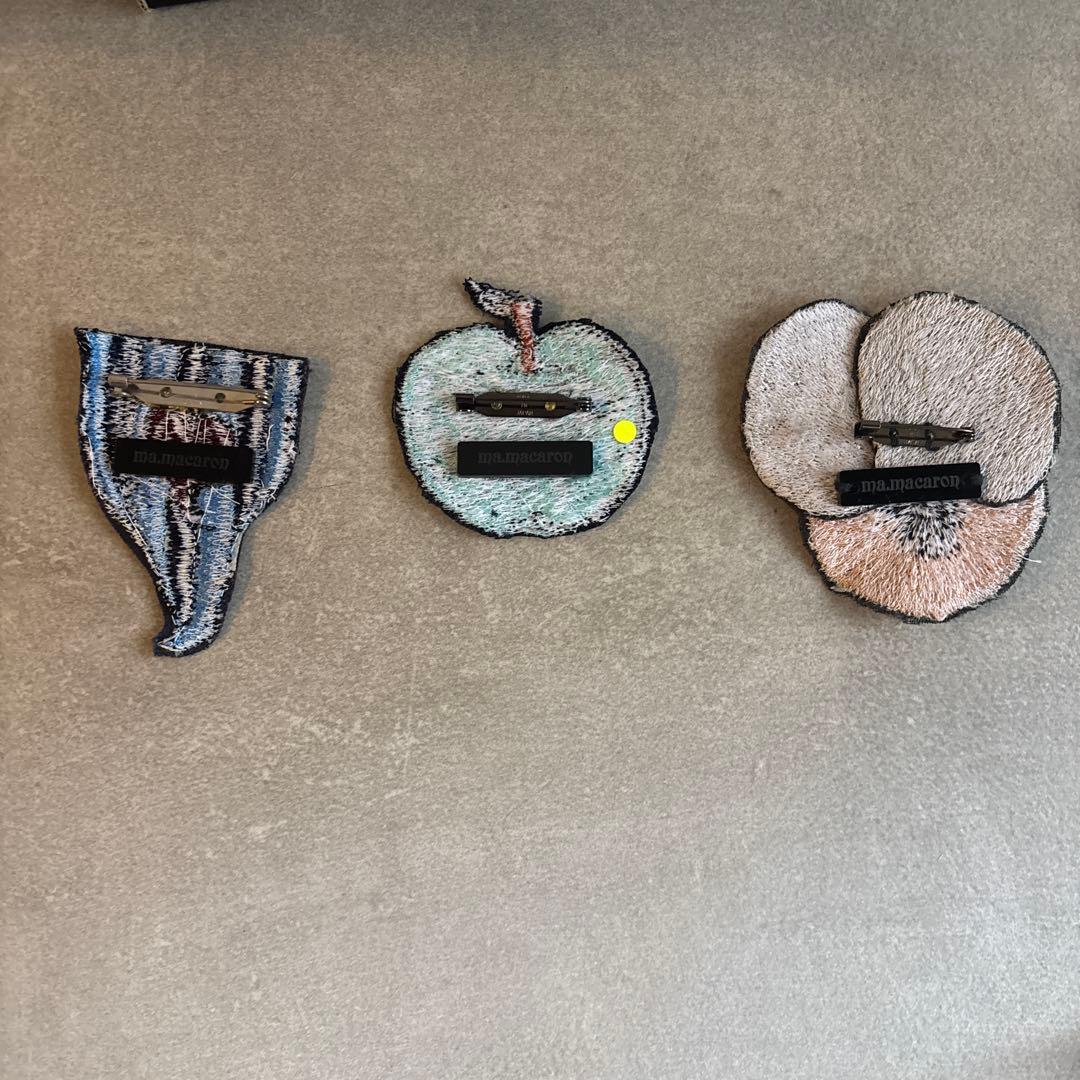 ma.macaron 刺繍バッジ ブローチvintage 3点セット