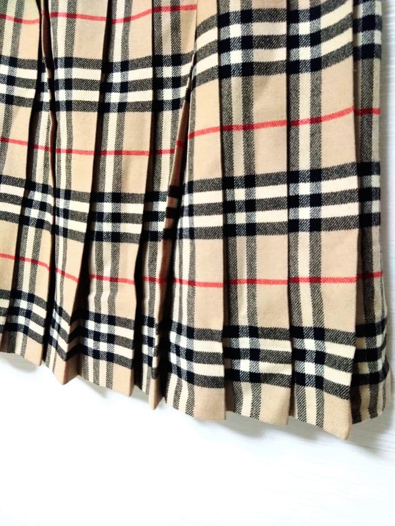 ま*み様 【極美品】バーバリー ノバチェック プリーツスカート ウール 希少 定