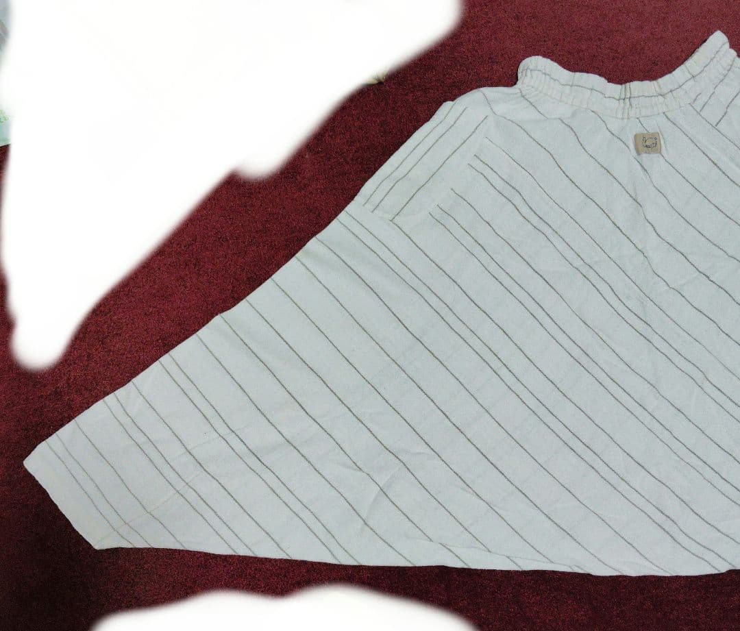 うさとの服　ムササビパンツ ストライプ ホワイト