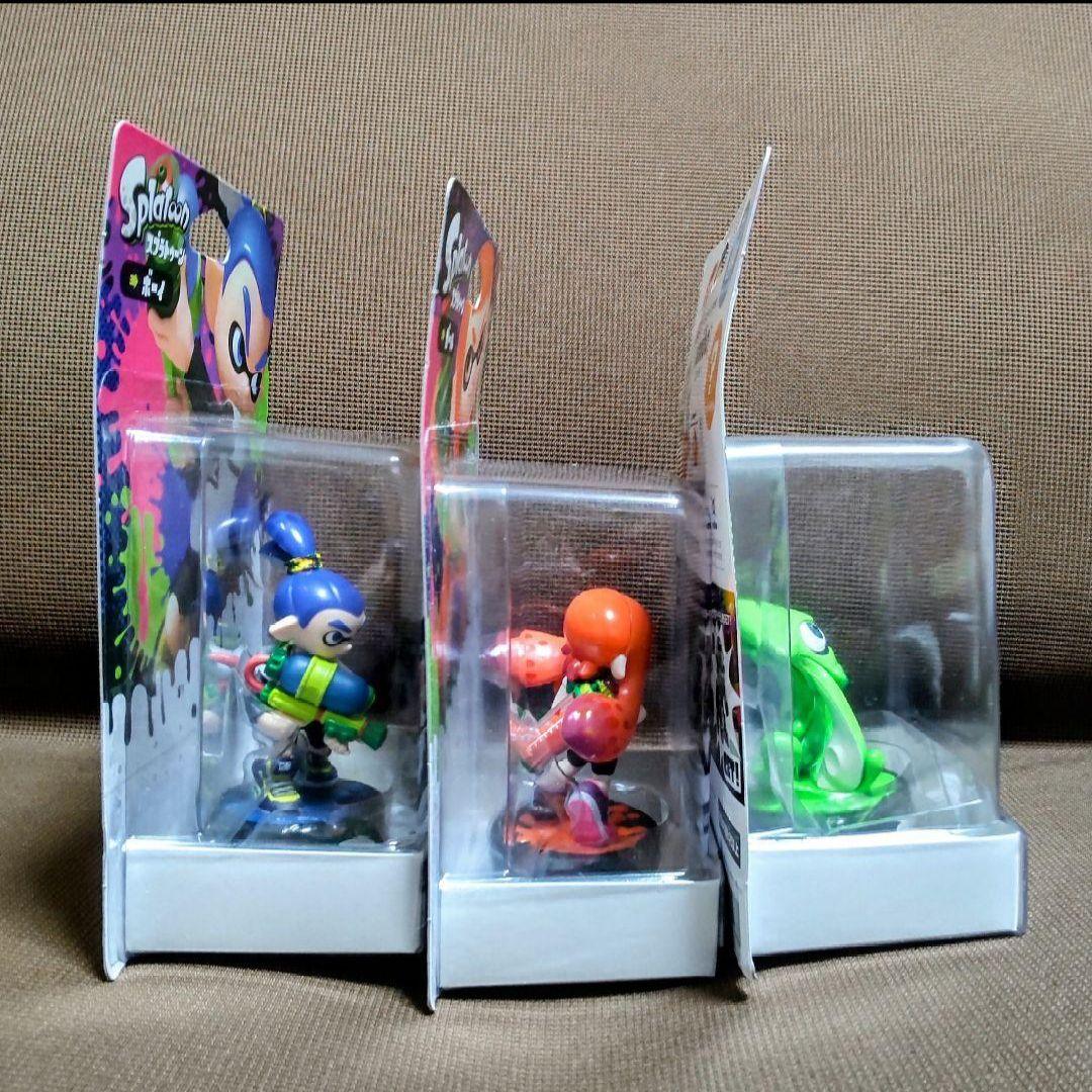 amiibo スプラトゥーン 3点セット 旧パッケージ ボーイ ガール イカ