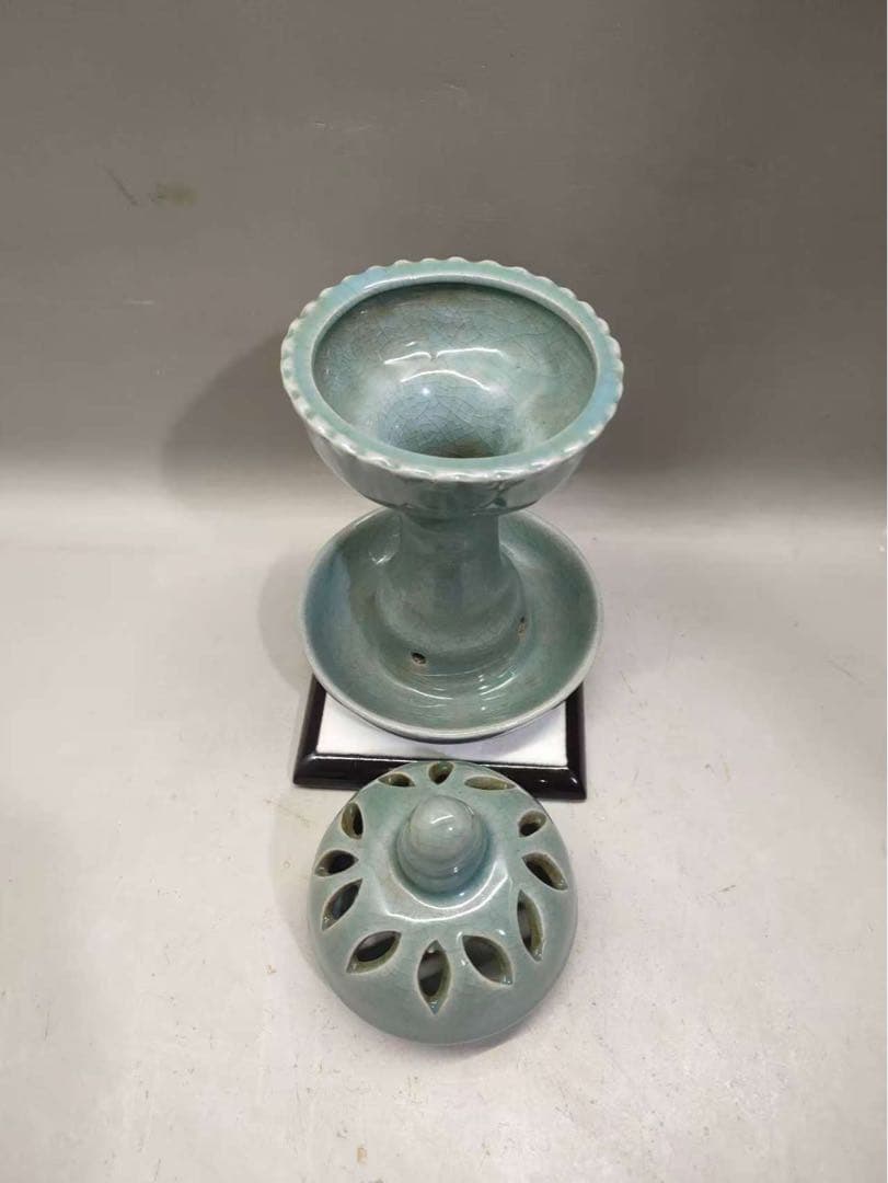 宋汝窯香炉　香薰炉　陶芸　骨董品　古美術品