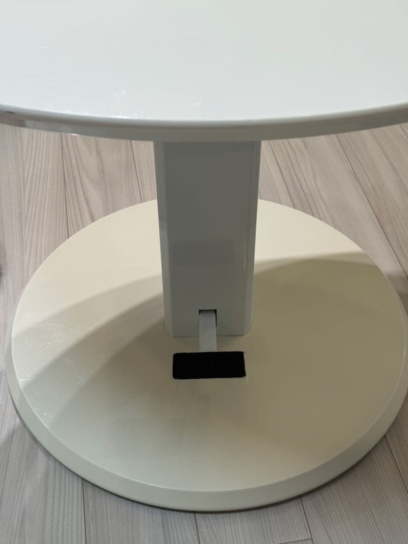 週末お値下げ⭐︎ディノス⭐︎カフェスタイルダイニング 丸形昇降テーブル90cm 白