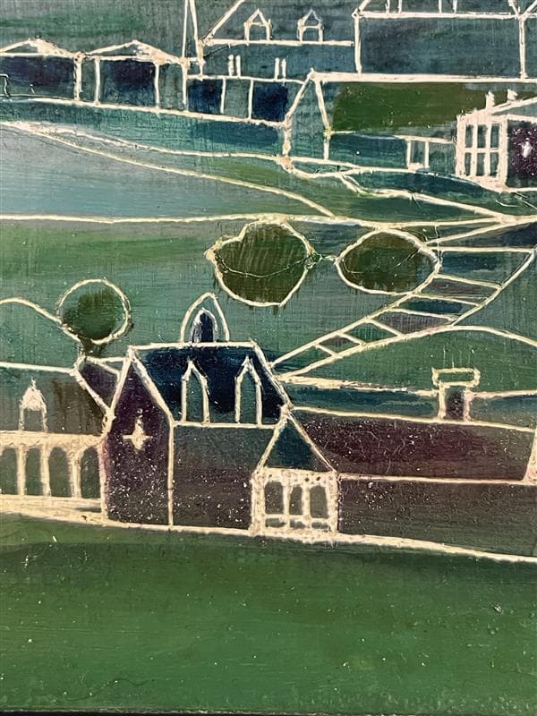 「真作」作者不明　風景画　油彩画　額装　サイン有り　SM号