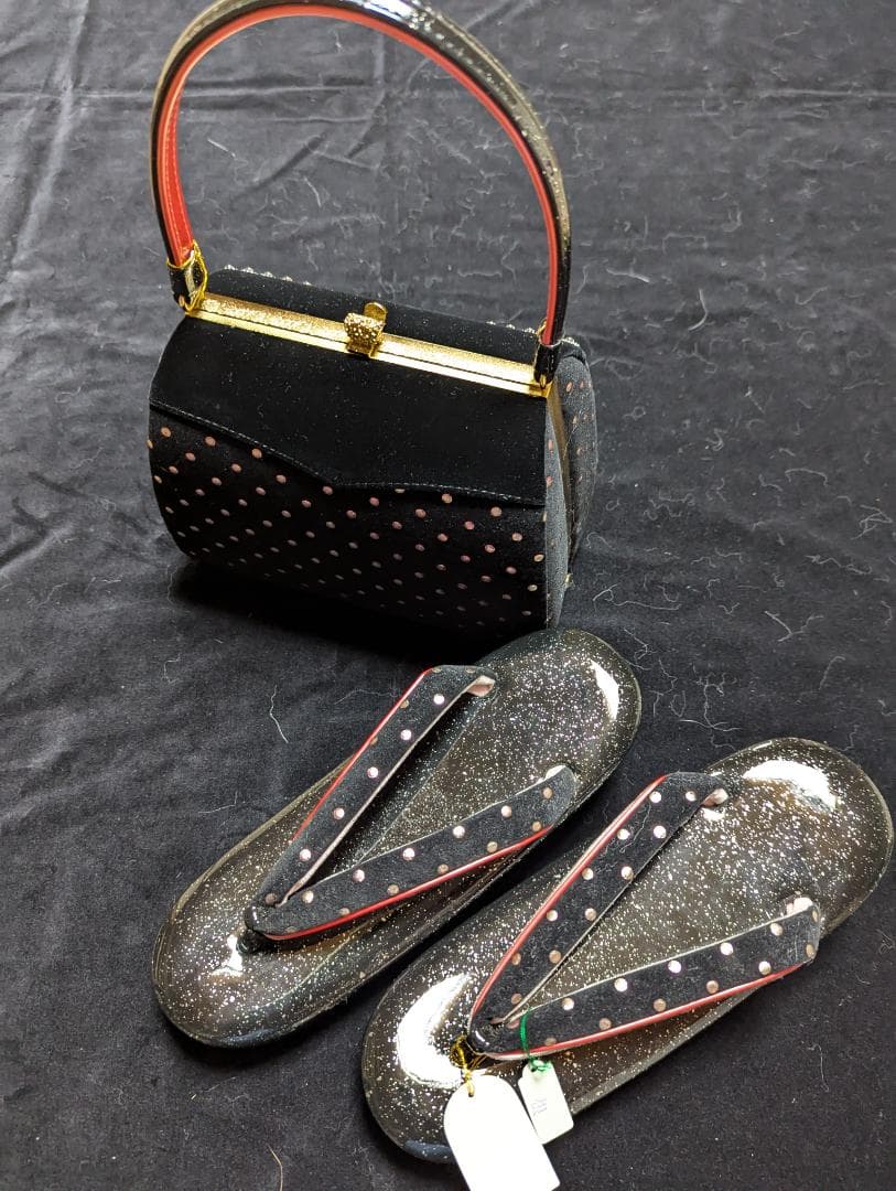 か*こ様 ★振袖用草履バックセット -新品-水玉-特別割引実施中‼