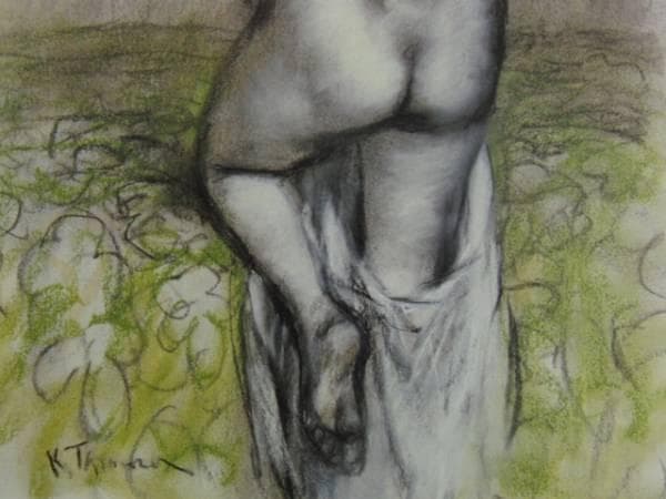 田村孝之助、裸婦、希少な額装用画集より、新品高級額装付、状態良好