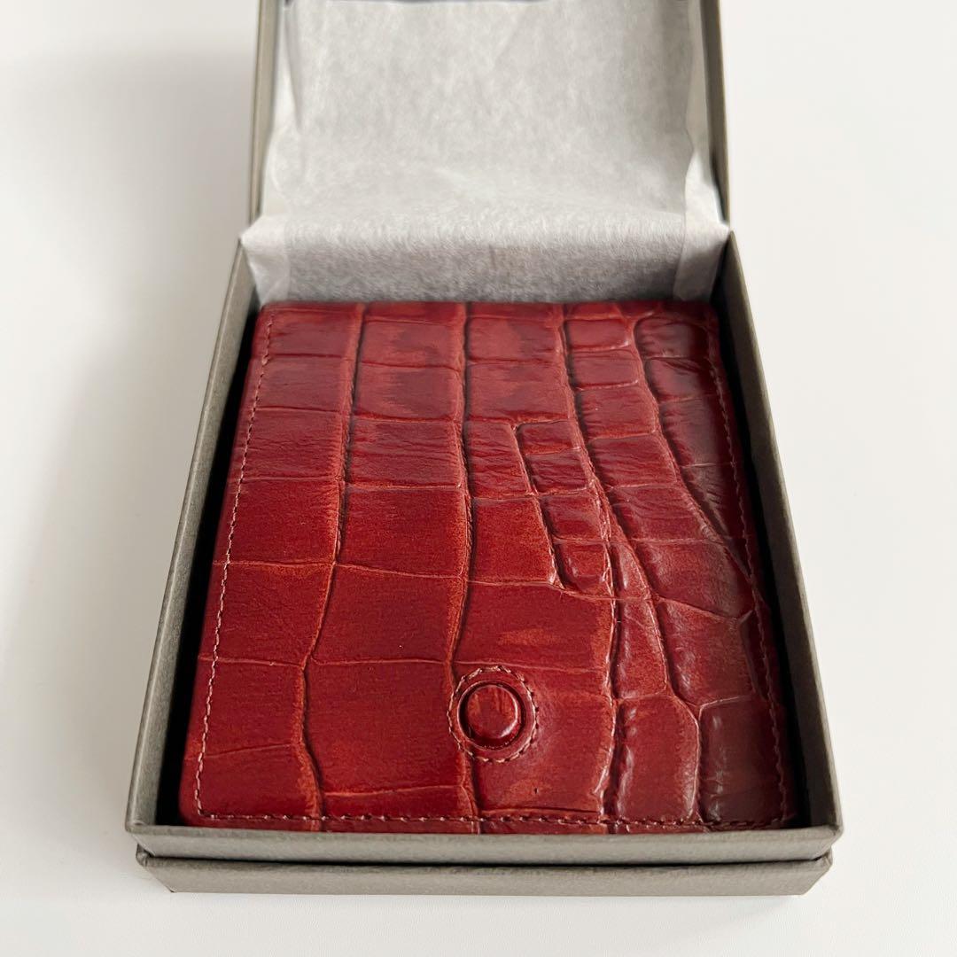新品 未使用　aniary アニアリ　2つ折り財布　クロコダイル　ワイン
