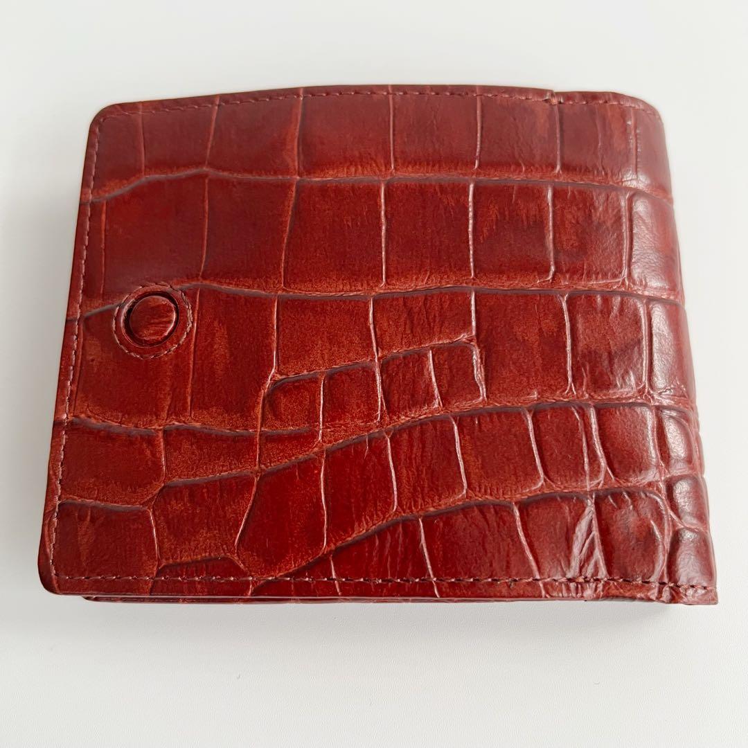 新品 未使用　aniary アニアリ　2つ折り財布　クロコダイル　ワイン
